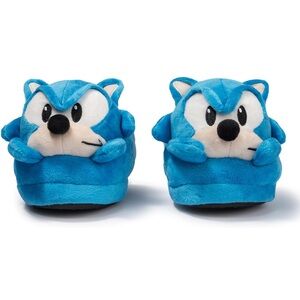 Blue Sonic Plush Slippers